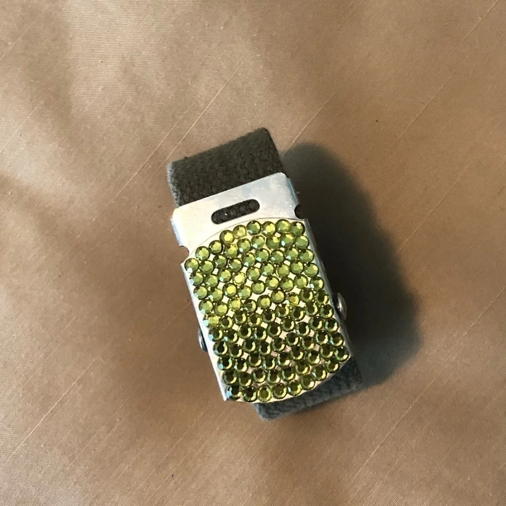 Military Green with green diamond on the bucle